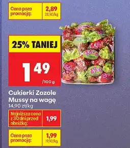 Biedronka Cukierki Zozole Mussy na wagę oferta