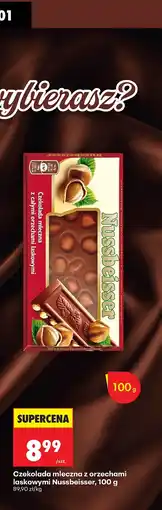 Biedronka Czekolada mleczna z orzechami laskowymi Nussbeisser 100 g oferta