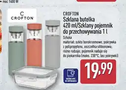ALDI CROFTON Szklana butelka 420 ml / Szklany pojemnik do przechowywania 1 l oferta