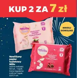 Netto Nawilżany papier toaletowy Milu (różne rodzaje, 60 szt., 1 opak.) oferta