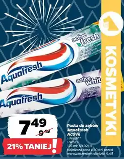 Netto Pasta do zębów Aquafresh Active Fresh/White oferta