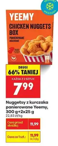 Biedronka Nuggetsy z kurczaka panierowane Yeemy, 300 g+2x25 g oferta