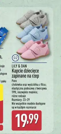 ALDI LILY & DAN Kapcie dziecięce zapinane na rzep oferta