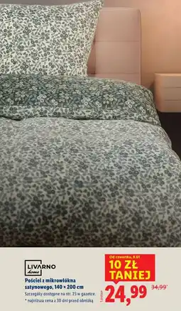 Lidl Pościel z mikrowłókna satynowego, 140 x 200 cm (LIVARNO home) oferta