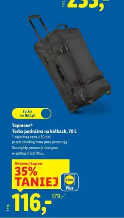 Lidl Topmove Torba podróżna na kółkach, 70 l oferta