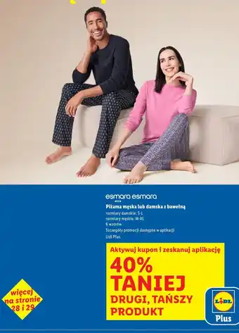 Piżama męska lub damska z bawełną (esmar/esamra)