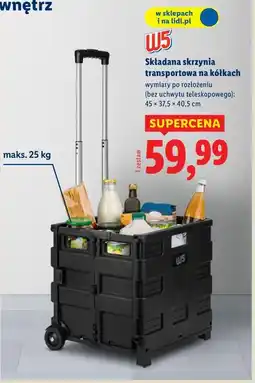 Lidl Składana skrzynia transportowa na kółkach W5 oferta
