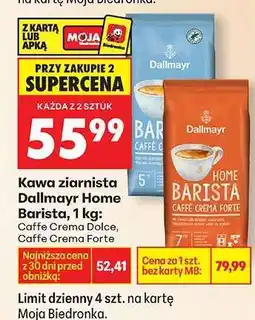 Biedronka Kawa ziarnista Dallmayr Home Barista, 1 kg oferta