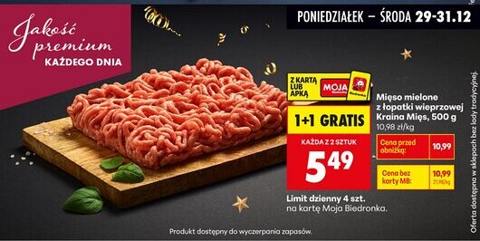 Biedronka Mięso mielone z łopatki wieprzowej Kraina Mięs oferta