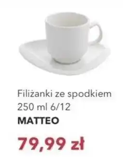 Nela Filiżanki ze spodkiem MATTEO oferta