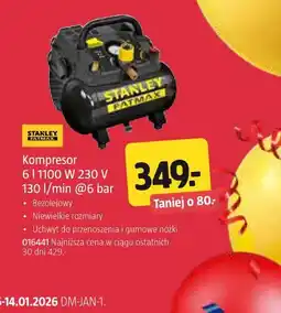 Jula Kompresor 6 l 1100 W 230 V 130 l/min @6 bar Stanley Fatmax oferta