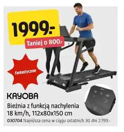 Jula KAYOBA Bieżnia z funkcją nachylenia 18 km/h, 112x80x150 cm oferta
