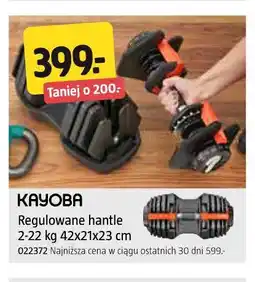 Jula KAYOBA Regulowane hantle 2-22 kg 42x21x23 cm oferta