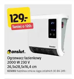 Jula sAnslut Ogrzewacz łazienkowy 2000 W 230 V 26,5x28,5x16,4 cm oferta