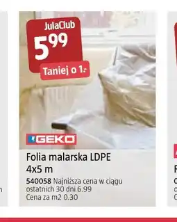 Jula Folia malarska LDPE 4x5 m oferta