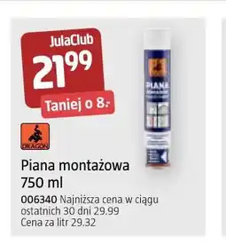 Jula Piana montażowa 750 ml oferta