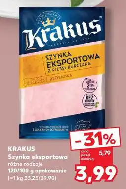Kaufland KRAKUS Szynka eksportowa z piersi kurczaka 120/100 g opakowanie oferta