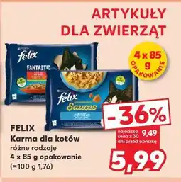 Kaufland Felix Fantastic lub Sauces Karma dla kotów 4 x 85 g oferta