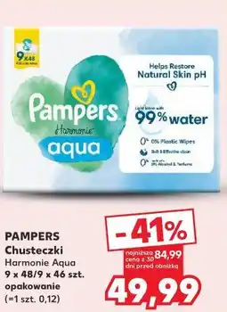 Kaufland PAMPERS Chusteczki Harmonie Aqua 9 x 48/9 x 46 szt oferta