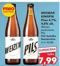 Kaufland Browar Kingpin Piwo 4,7%, 4,8% alk. Weizen pszeniczne, Pils oferta