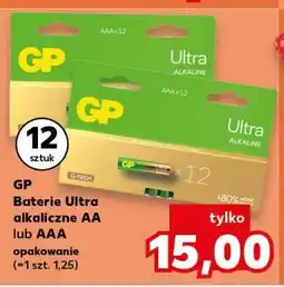 Kaufland GP Baterie Ultra alkaliczne AA lub AAA opakowanie 12 szt oferta