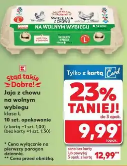 Kaufland Jaja z chowu na wolnym wybiegu klasa L 10 szt oferta