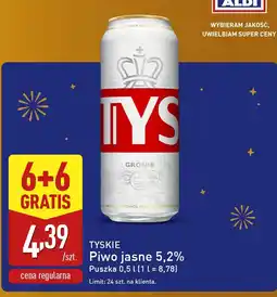 ALDI Tyskie Piwo jasne 5,2% (puszka 0,5 l) oferta