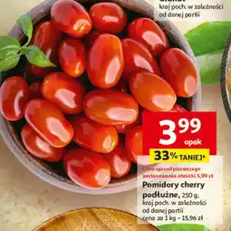 Auchan Warzywa pomidory cherry podłużne, 250 g, kraj poch. w zależności od danej partii oferta