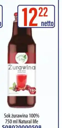 AT Natural life Sok żurawina 100% oferta