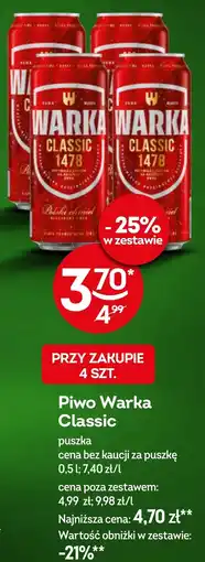 Żabka Piwo Warka oferta