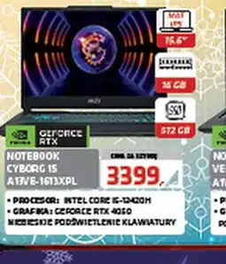Alsen MSI Notebook Cyborg 15 A13VE-1613XPL oferta