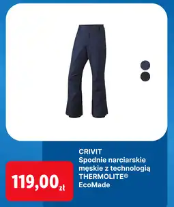 Lidl CRIVIT Spodnie narciarskie męskie z technologią THERMOLITE EcoMade oferta