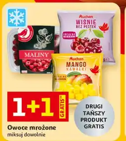 Auchan Mrożone owoce (maliny, wiśnie bez pestek, mango kawałki) oferta