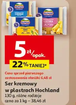 Auchan Ser kremowy w plastrach Hochland 90 g, różne rodzaje oferta