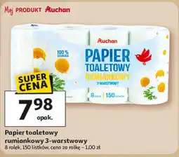 Auchan Papier toaletowy rumiankowy 3-warstwowy Auchan oferta