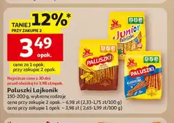 Auchan Paluszki Junior lub Paluszki Lajkonik 150-200g oferta
