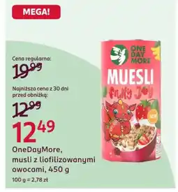 Rossmann Onedaymore, musli z liofilizowanymi owocami oferta