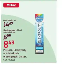 Rossmann Plusssz, Elektrolity w tabletkach musujących oferta