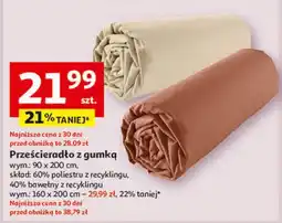 Auchan Prześcieradło z gumką 160 x 200 cm oferta
