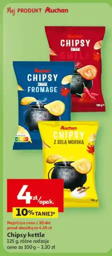 Auchan Chipsy z solą morską Auchan Różnorodne (Logo Czerwone) oferta