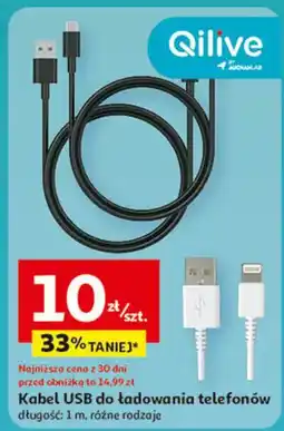 Auchan Kabel usb-a/usb-c 1 m Qilive oferta