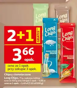 Auchan Chipsy zielona cebulka z serem Long Chips oferta