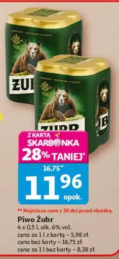 Auchan Piwo Żubr 1768 oferta