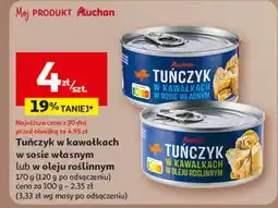 Auchan Tuńczyk w kawałkach oleju roślinnym Auchan oferta