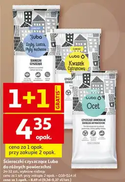 Auchan Chusteczki czyszczące szyby, lustra i płyty kuchenne Luba oferta