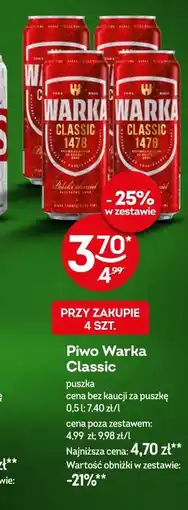 Żabka Piwo Warka Classic oferta