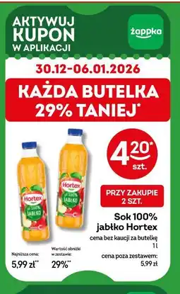 Żabka Sok 100% jabłko Hortex oferta