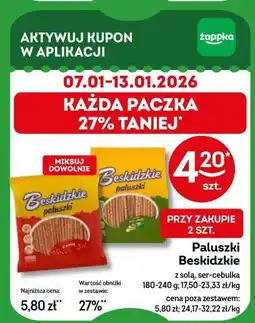 Żabka Paluszki Beskidzkie różne rodzaje 180-240 g oferta