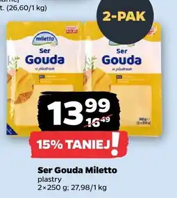 Netto Ser Gouda Miletto plastry 2-pak oferta