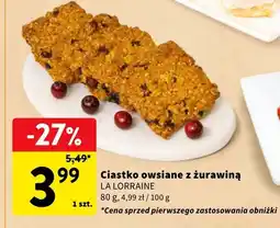 Intermarche Ciastko owsiane z żurawiną LA LORRAINE oferta
